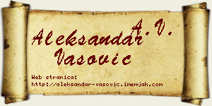 Aleksandar Vasović vizit kartica